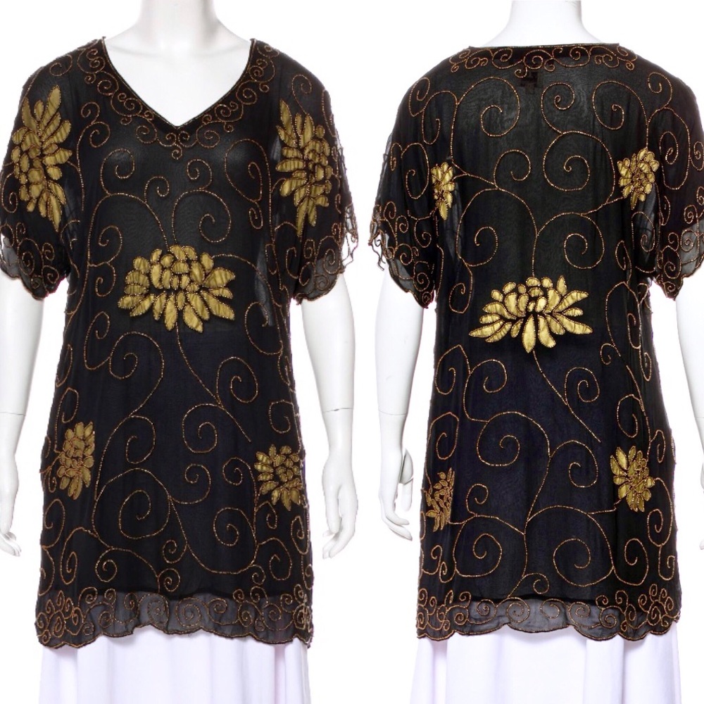 Haute Hippie Embellished Beaded Shift Dress